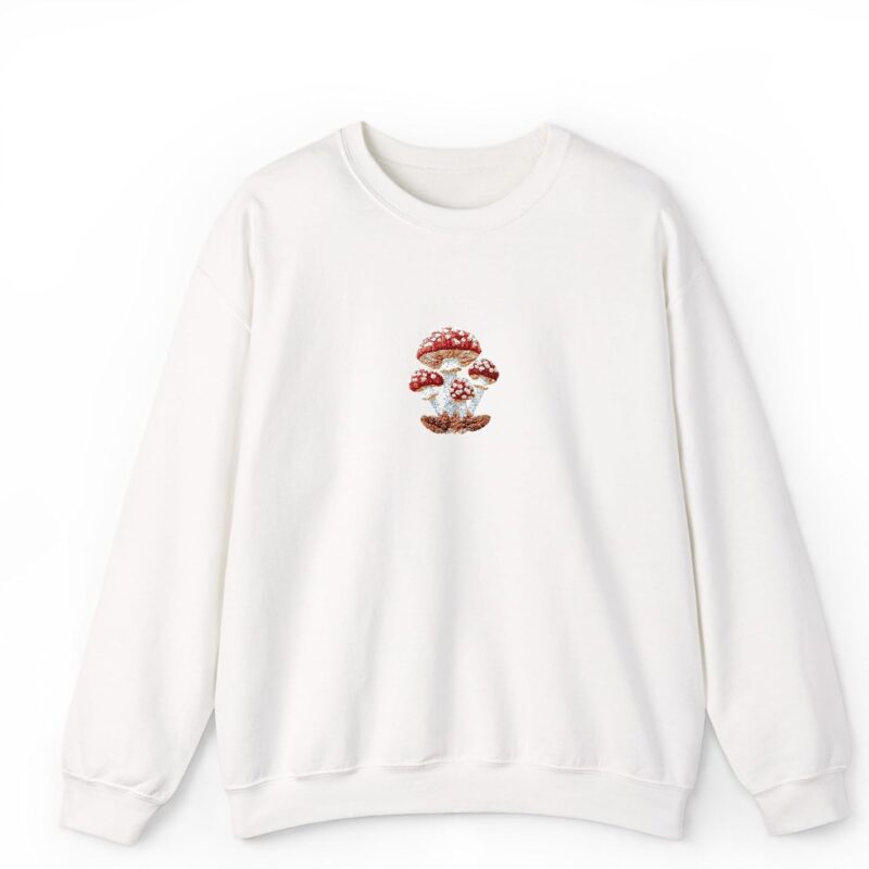 Cozy Mushroom Embroidered Crewneck Sweatshirt - Fall Fashion, Gift for Her, Casual Style, Weekend Wear, Cozy Sweatshirt