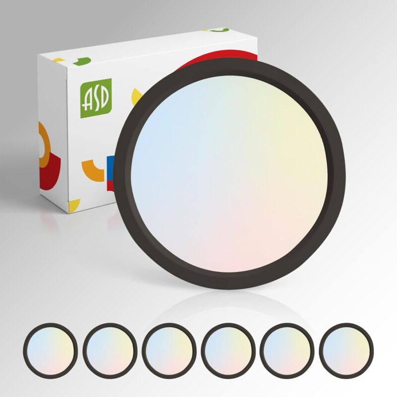 ASD LED 5" Round Flush Mount Light | 10W 720LM 3000-5000K 120V | 3CCT, Dimmable, Ultra Slim, ETL Listed | Thin Surface Lamp, Bedroom Ceiling Lighting | Bronze, 6 Pack