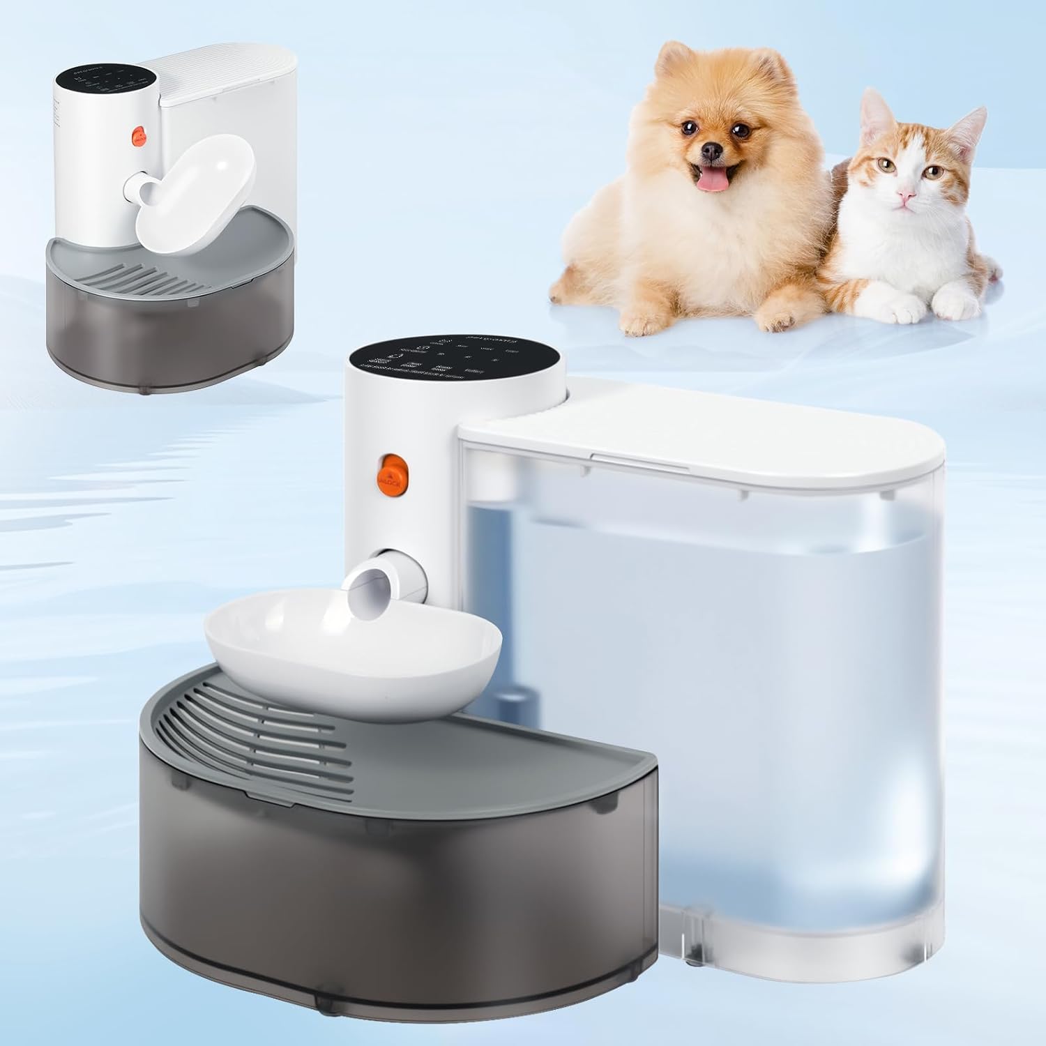 61Iq8utShPL._AC_SL1500_.jpg Smart Wireless Pet Water Fountain, 3.5L Large Capacity, No Filter, Rechargeable Cat Water Fountain, Automatic Water Dispenser for Cats and Pets Indoor Fresh Drinking, Wastewater Separation