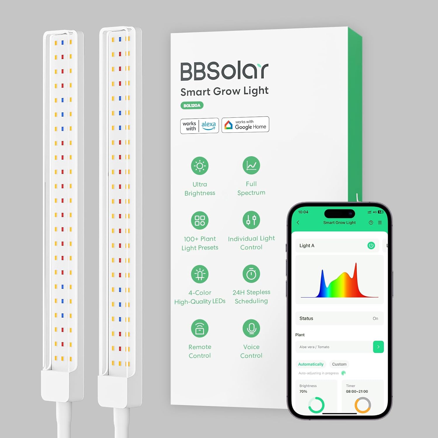 61Kpcb9gacL._AC_SL1500_.jpg Smart Plant Lights for Indoor Growing, 2025 Brightest 2500lm Grow Lights for Indoor Plants Full Spectrum, Ideal Clip Plant Grow Light, 24H Timer, APP Control, Alexa