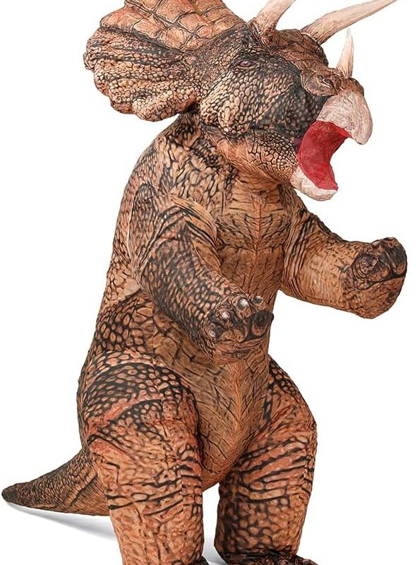 MXoSUM Inflatable Dinosaur Costume Blow up Triceratops Costumes for Adults Fancy Dino Onesies Party Halloween Cosplay Costume