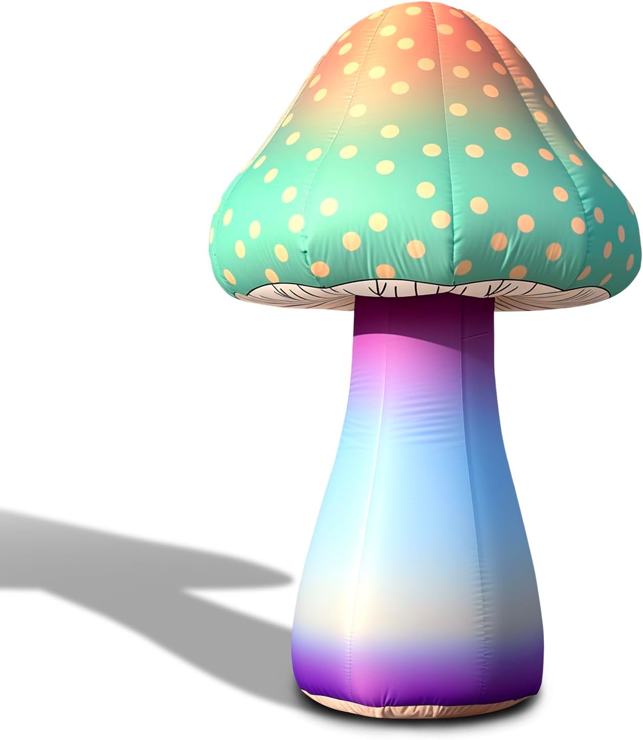 61TDnhQZ6KL._AC_SL1500_.jpg 6 FT LED Inflatable Mushroom with Built‑in Fan, Light Strip & Remote Control – Outdoor Garden, Backyard, Stage, Pathway & Holiday Party Decor