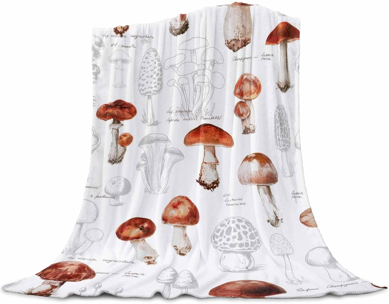 61WIG3BiF0L._AC_SL1500_.jpg Thanksgiving Brown Mushrooms on Vintage Throw Blanket Warm Cozy Blankets,Lightweight Soft Blanket for Couch Sofa Bed Outdoor, Country Plant Blankets for Women Girls Boys Camping Travel 60x80in - Image 7