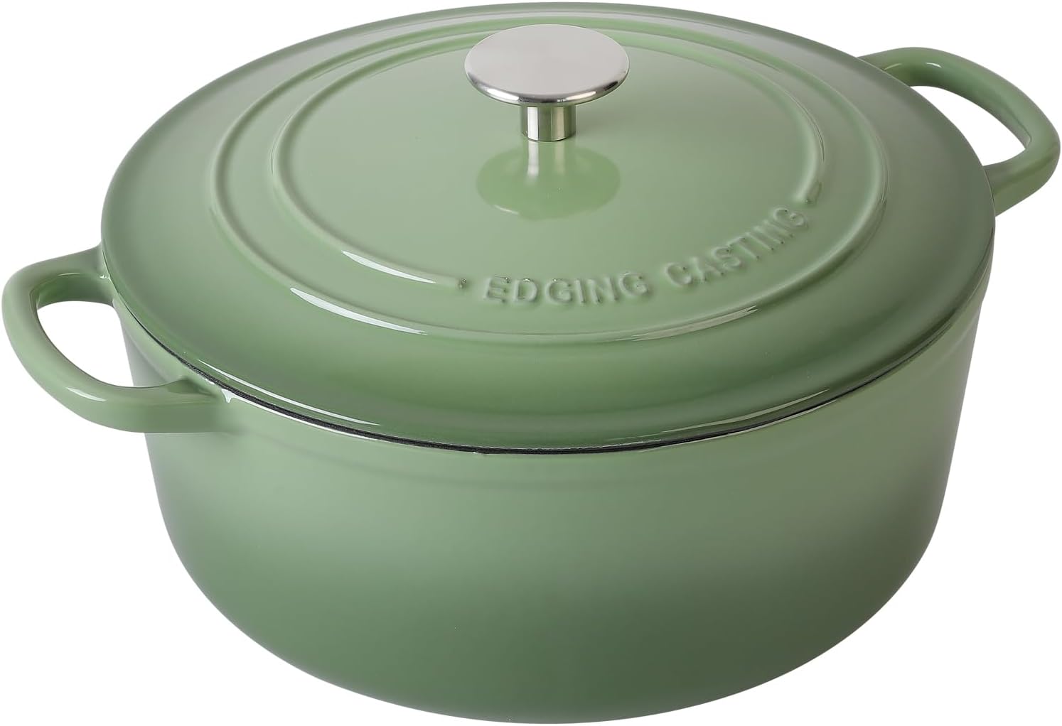 61WlTfODfRL._AC_SL1500_.jpg Enameled Cast Iron Dutch Oven Pot With Lid, 5.5 Quart, for Bread Baking, Cooking, Pistachio Green - Image 2