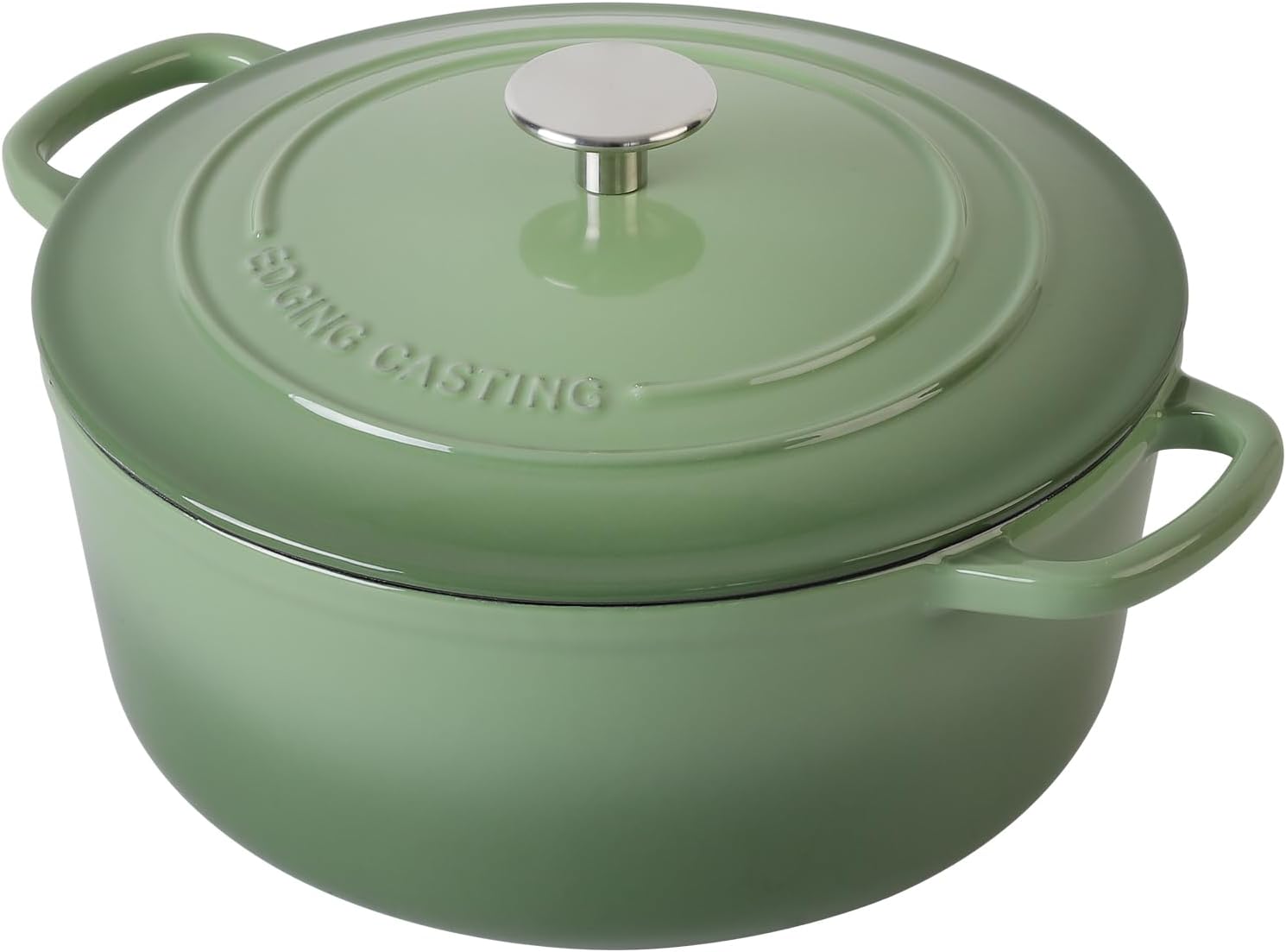61YHaY9iUdL._AC_SL1500_.jpg Enameled Cast Iron Dutch Oven Pot With Lid, 5.5 Quart, for Bread Baking, Cooking, Pistachio Green - Image 6