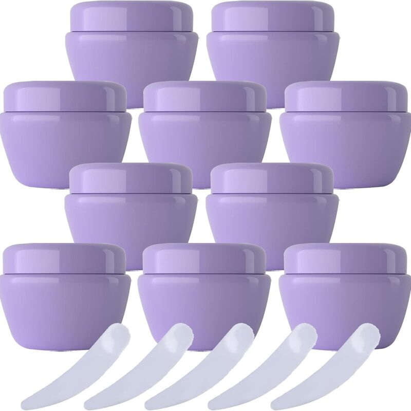 Travel Cosmetic Containers,Travel Bottles Pots,Pack of 20,50ml Blue Plastic Cream Jars Cosmetic Pots, Mushroom Shape Containers Storage Pot for Cosmetic Travel (Color : Blue, Size : 10ml) ( Color : Pu
