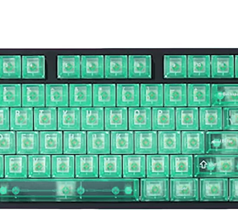 DROP + MiTo Keysterine Transparent ABS Keycap Set R2 - Peppermint - 60%, 65%, 75%, TKL, WKL, 1800, 96-Key, Full-Size and More Cherry MX Style Keyboard Compatibility