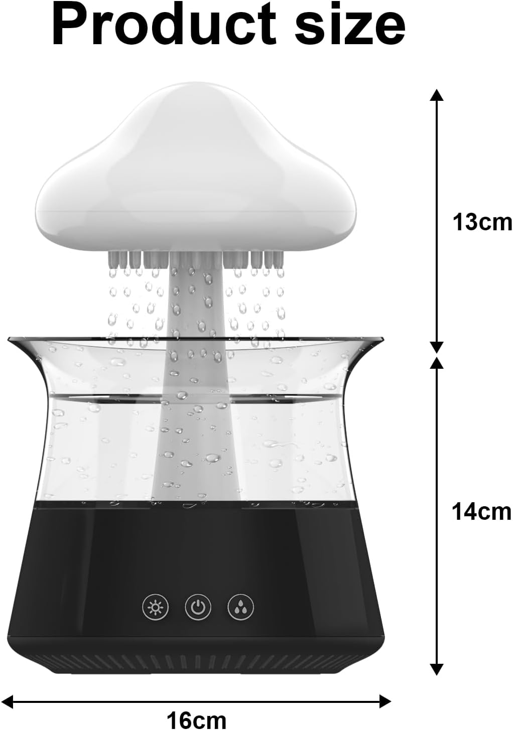 61bJqN0WhdL._AC_SL1500_.jpg Cloud Rain Humidifiers for Bedroom & Large Room - Essential Oil Diffuser with 7 Colors LED Lights - Whole House Coverage-Auto Shut-Off-It Can Work for Up to 8-10 Days with Full Water (06 Black) - Image 2