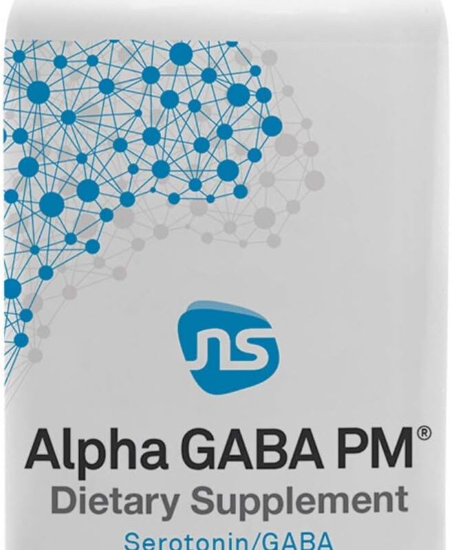 NeuroScience GABA PM Calm Sleep Aid for Adults - 400mg L Theanine Supplement with 5 HTP for Brain Support & Magnesium for Sleep - Soothe an Overactive Mind & Racing Thoughts (60 Capsules)