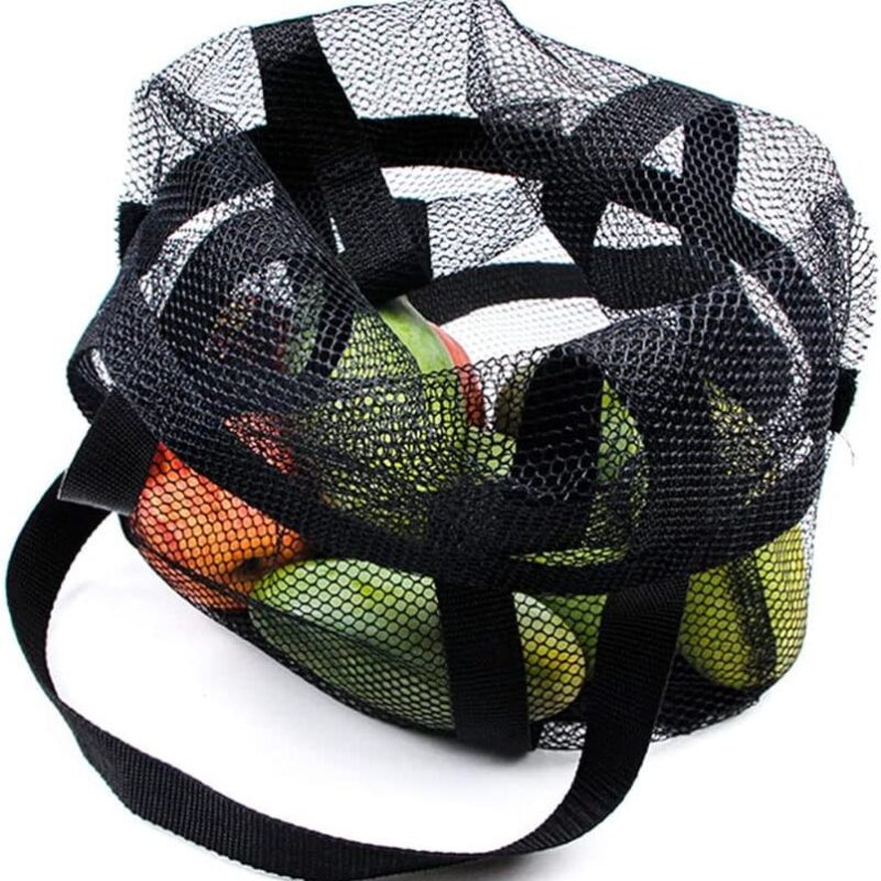 Mushroom Hunting Bag Portable Foldable Mushroom Picking Bag, Black Breathable Mesh Fruit Foraging Bag (Color : 5pcs)