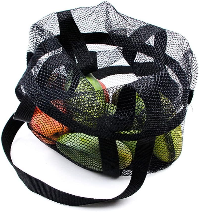 61iFb140UL._AC_SL1024_.jpg Mushroom Hunting Bag Portable Foldable Mushroom Picking Bag, Black Breathable Mesh Fruit Foraging Bag (Color : 5pcs)