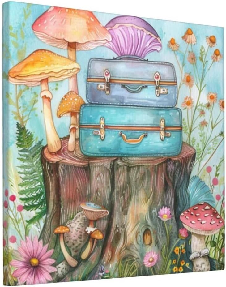 61pHTcBPwVL._AC_SL1080_.jpg Colourful Mushrooms Paint by Numbers for Adults Beginners,DIY Adult Paint by Number Kits On Canvas with Frame,Acrylic Paint by Numbers Kits Hobby Easy Crafts Art,Wall Art Home Decor 20x20 inch FA-746