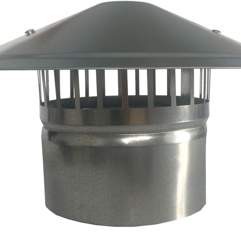 Rotating Chimney, Mushroom Shaped Pipe Rain Cover Protector Cap Ending Roof Cowl for Ducting Ventilation Cap Rain Hat Hood Universal, Anti-Snow,100MM