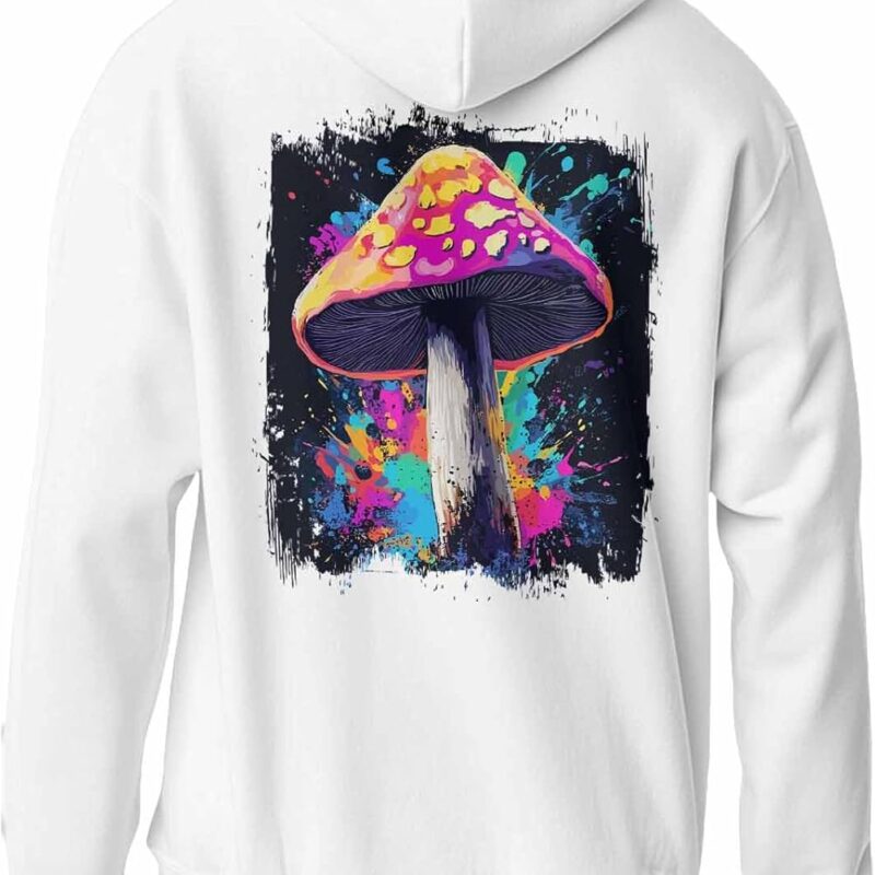 Hoodies for Men, Colorful Mushroom Graphic Men's Hoodie, Long Sleeves Sweatshirt Drawstring Pullover Tops,