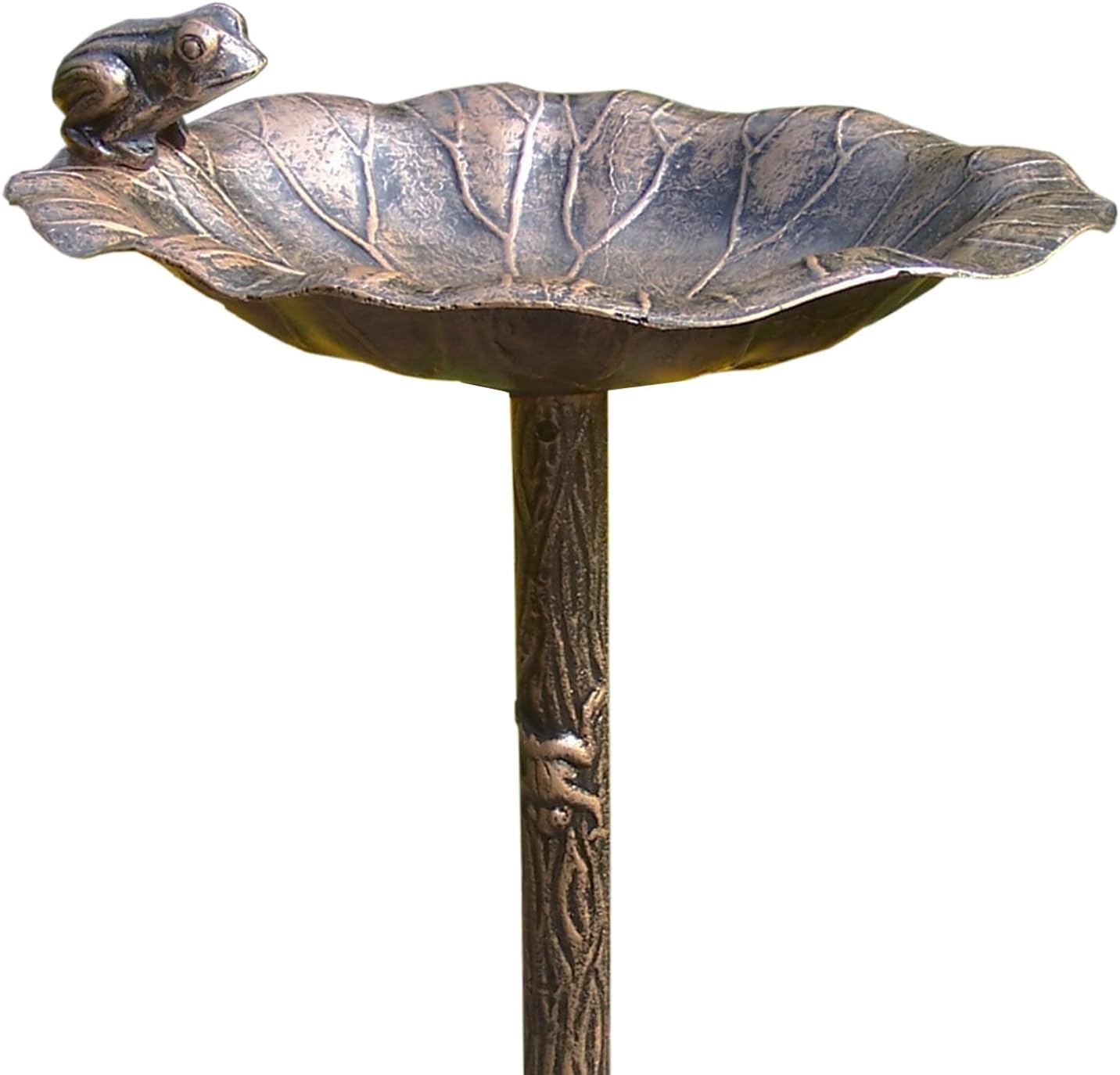61yEylsWsgL._AC_SL1500_.jpg Oakland Living 5012AB Antique Bronze Frog Design Aluminum Birdbath - Image 2