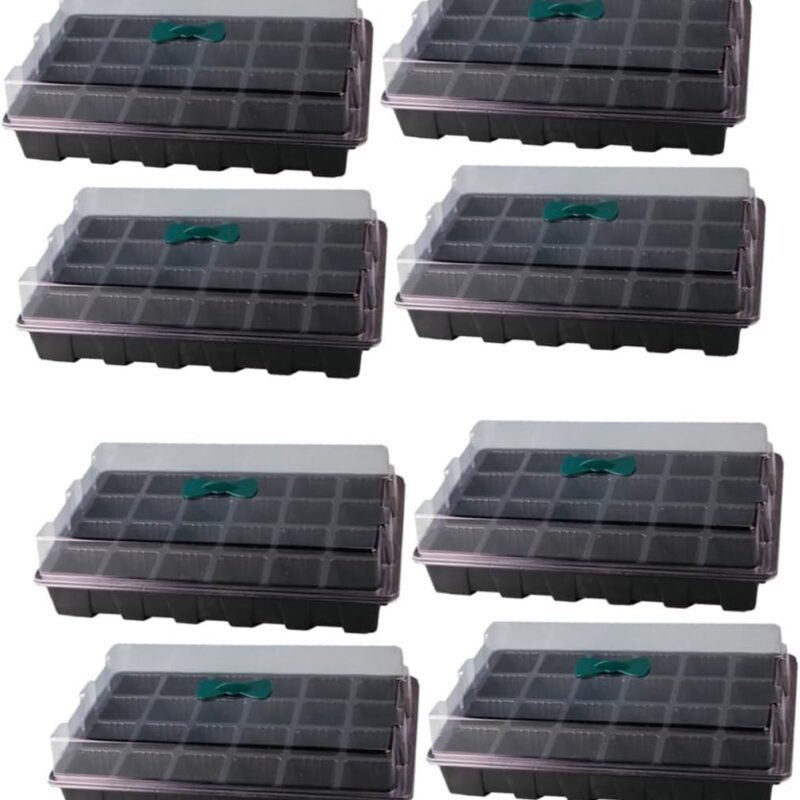 BESPORTBLE 8sets Hydroponic Plant Germination Tray with Transparent Lids and Small Handle Nursery Pots for Easy Storage and Control for Indoor Gardening