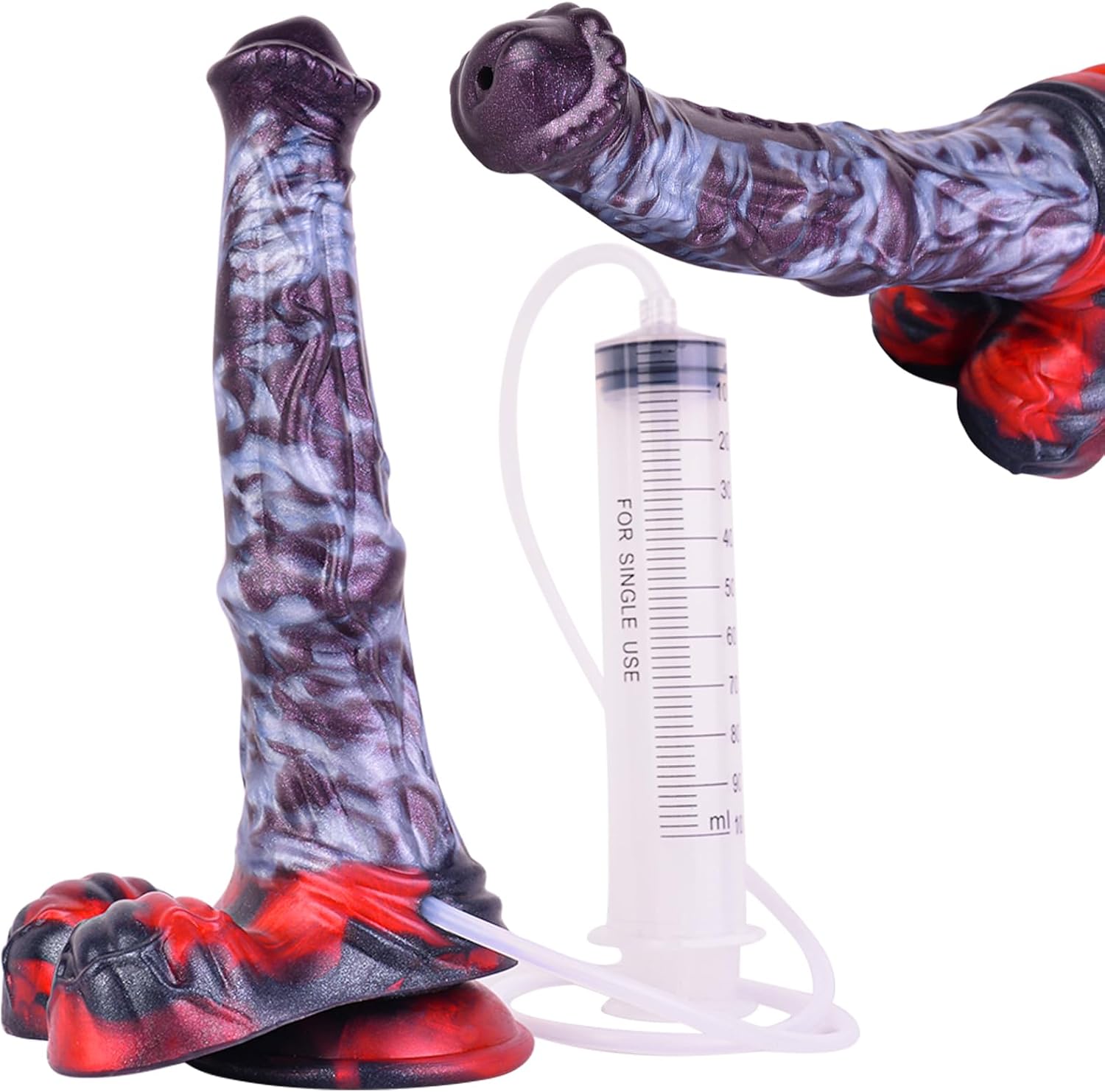 711cFjErbL._AC_SL1500_.jpg Squirting Horse Dildo Huge Ejaculating Dildo, Fantasy Horse Dick Silicone Realistic Animal Penis with Suction Cup, Animal Anal Plug Cumming Toy for Women Men Pegging, 9.72 Inch