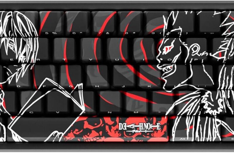 Death Note Ryuk and Light PBT Dye Sub Anime Keycaps for Mechanical Gaming Keyboards, Cherry MX Switches, Custom Side Print, ANSI ISO Support, US Layout - Officially Licensed