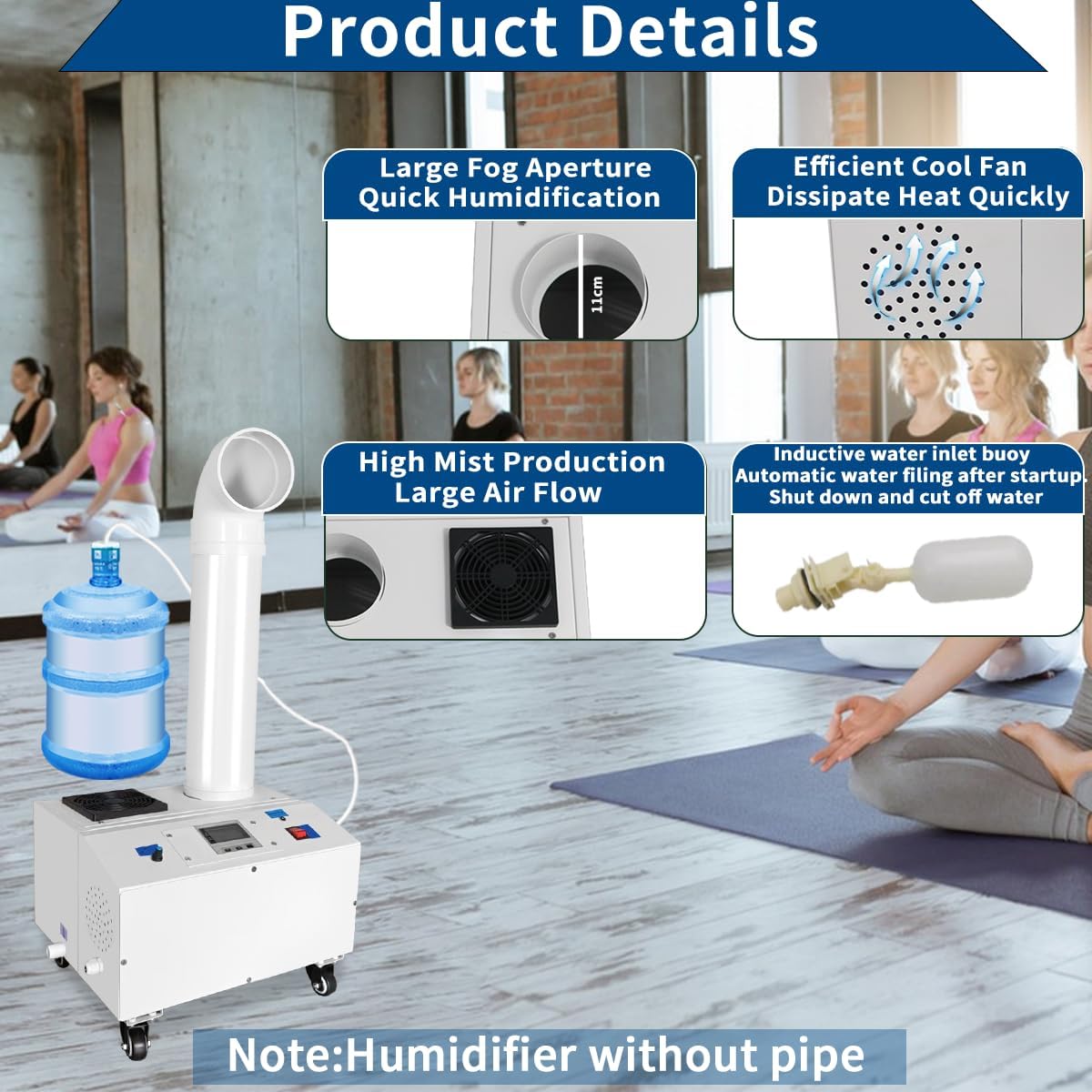 718MAIui28L._AC_SL1200_.jpg Industrial Commercial Humidifier Stainless Steel 1.59Gal/H Cool Mist Humidifiers Automatic Water Filling Whole House Humidifier for Mushroom Growing Plant Greenhouse Large Room - Image 2