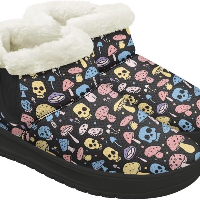 Forchrinse Ankle Booties for Women Men Winter Warm Fur Lined Snow Boots Comfy Fuzzy Boots with Anti-Skid Sole