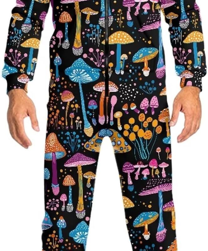 AFPANQZ Unisex Hooded Jumpsuit Onesie Rompers Long Sleeves One Piece Pajamas Overalls Warm Tracksuit with Hooded Pockets