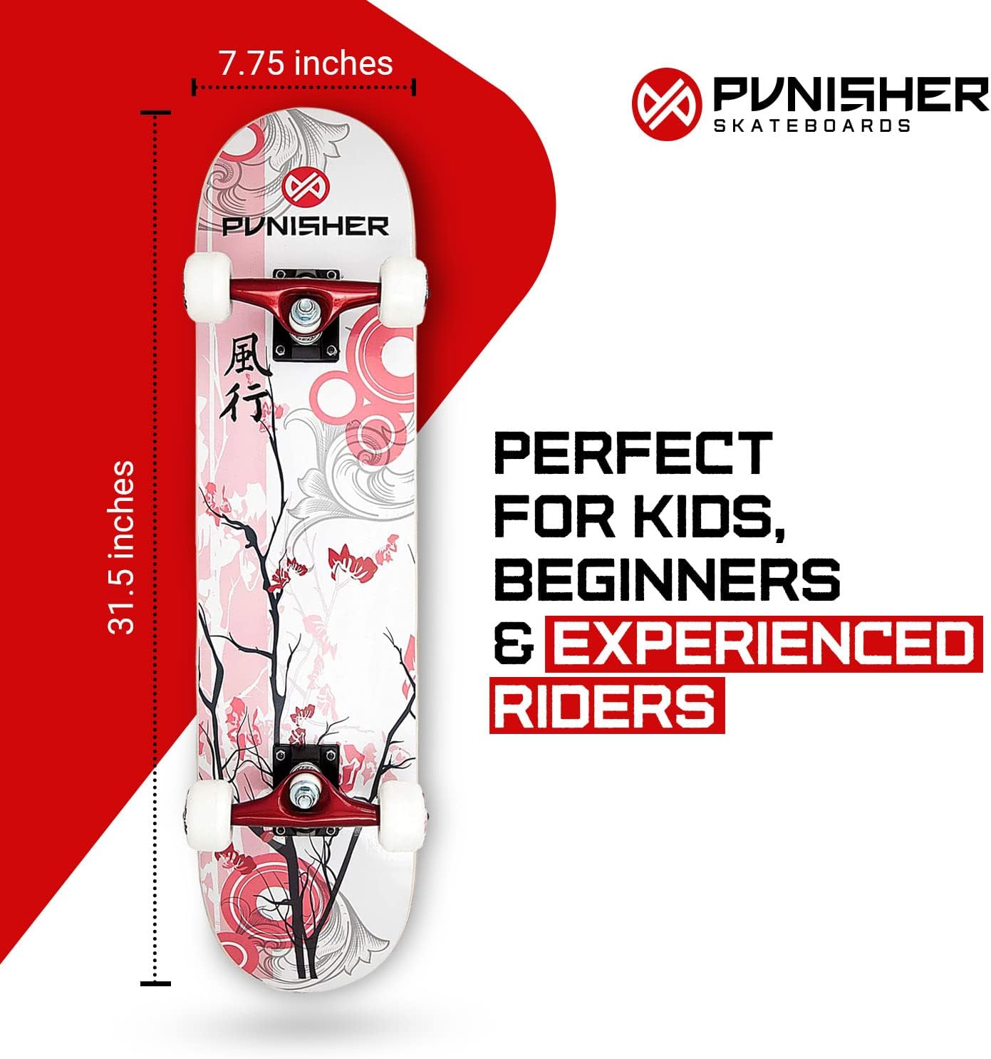 71AUyIFx5ZL._AC_SL1500_.jpg Girls Skateboard Complete with 31.5" x 7.75" Double Kick Concave Deck Canadian Maple ABEC-7 Bearings - Image 4