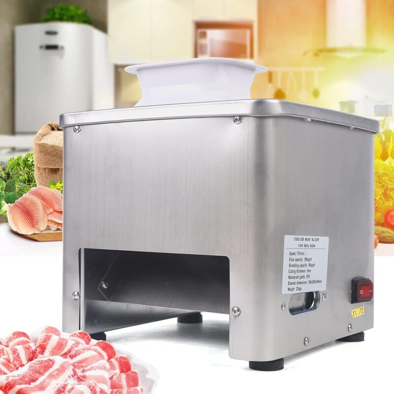TFCFL Commercial Meat Cutter Machine 110V 8.5mm Blade Automatic Slice Strip Cube Meat Cutting Machine 350lb/h Stainless Steel Fresh Meat Shredded Slicer Processing Machine for Restaurant