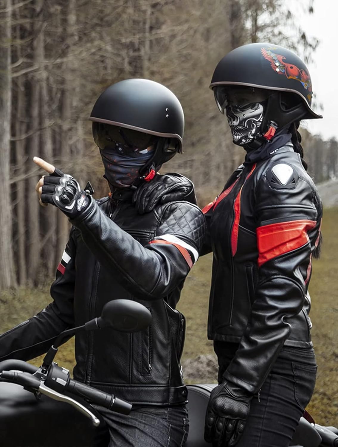 71HOxIxYToL._AC_SL1500_.jpg Motorcycle Retro Half Helmet DOT Approved Adult Men Women Vintage German Style Half Face Skull Cap Helmets for Scooter Moped Cruiser Chopper ATV Motorbike Baseball Cap with Visor Goggles - Image 6