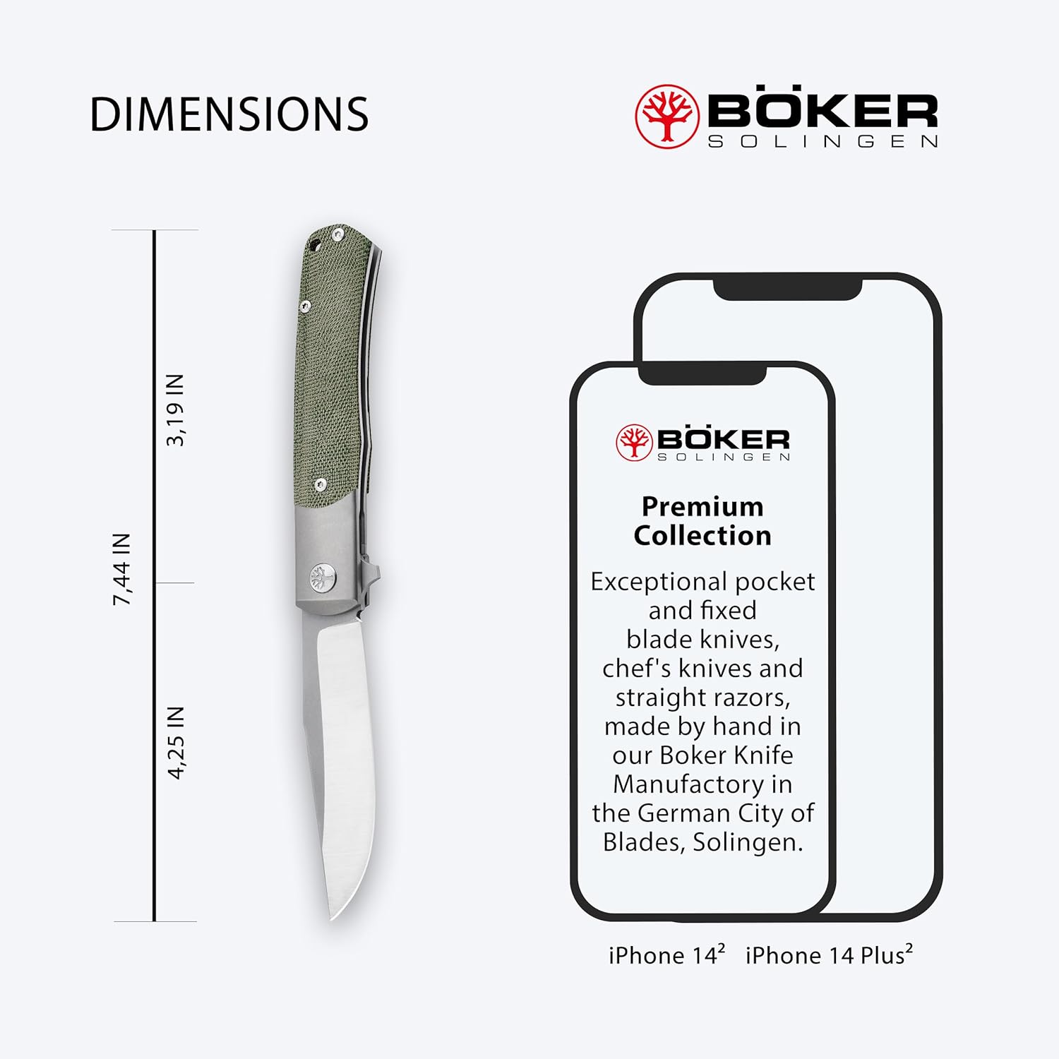 71JI3Y4udHL._AC_SL1500_.jpg Böker SOLINGEN® TRPPR Micarta Gentleman Knife - Flipper pocket knife with clip - professional folding - MagnaCut blade - handmade EDC knife noble - frame-lock trapper with case - Image 4