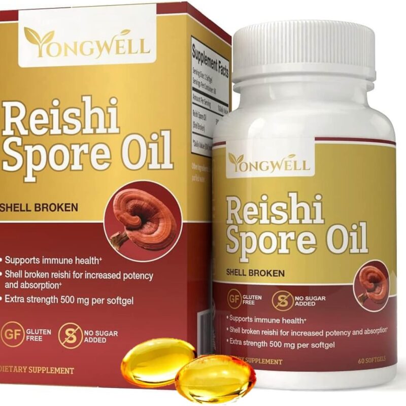 Reishi Spore Oil Shell Broken Extra Strength 500mg (60 Softgels)
