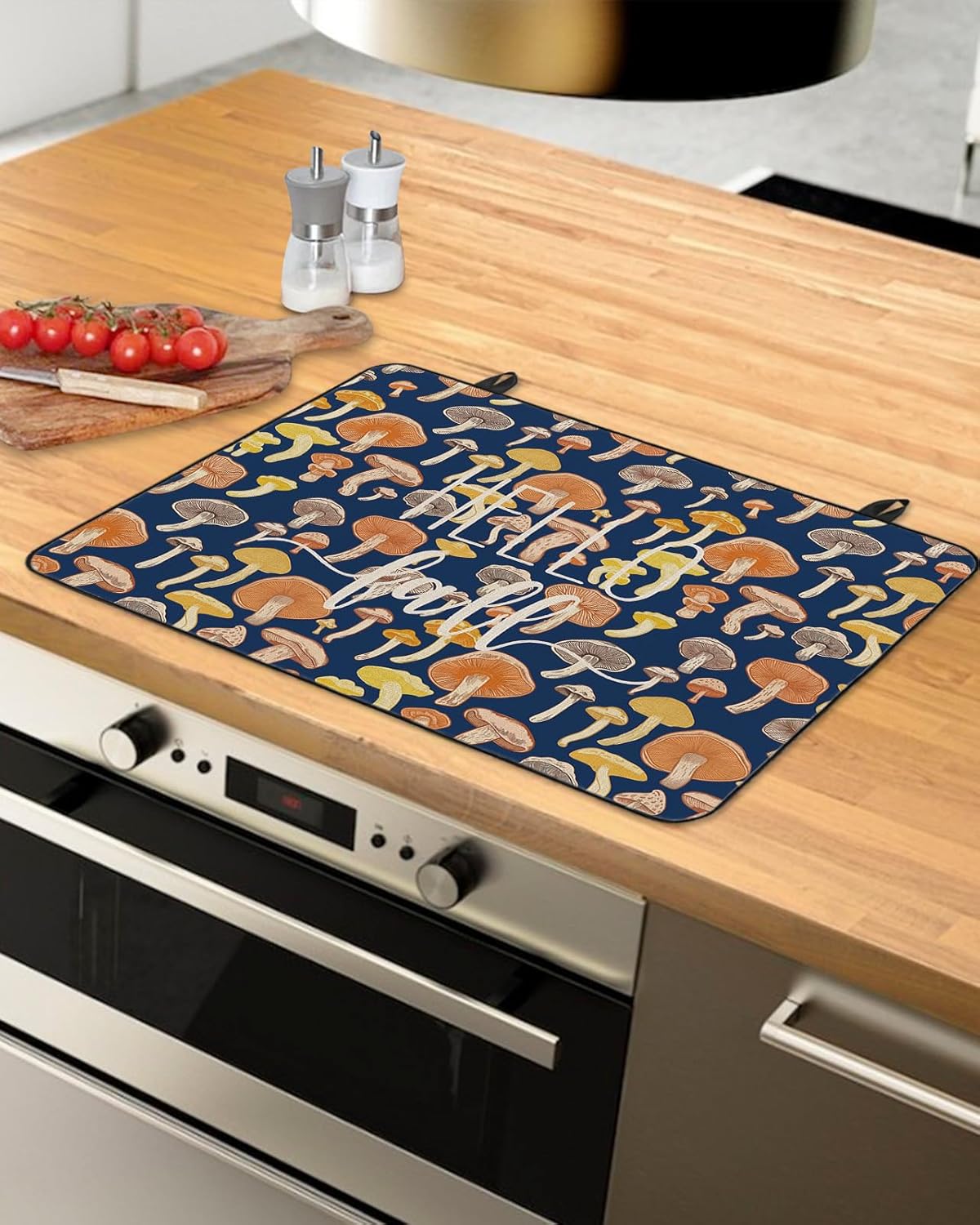 71PKb4ckLL._AC_SL1500_.jpg Stove Top Cover, Hello Fall Thanksgiving Orange Yellow Mushroom Navy Blue Anti-Slip Heat Resistant Electric Stove Top Cover, Ceramic Glass Cooktop Protector Stove Covers for Flat Top Oven