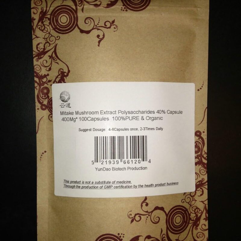 71Svq2AJT2L._AC_SL1110_.jpg 100% Pure MAITAKE Mushroom Extract Grifolan frondosa 400mg * 400capsule, polysaccharide>40%