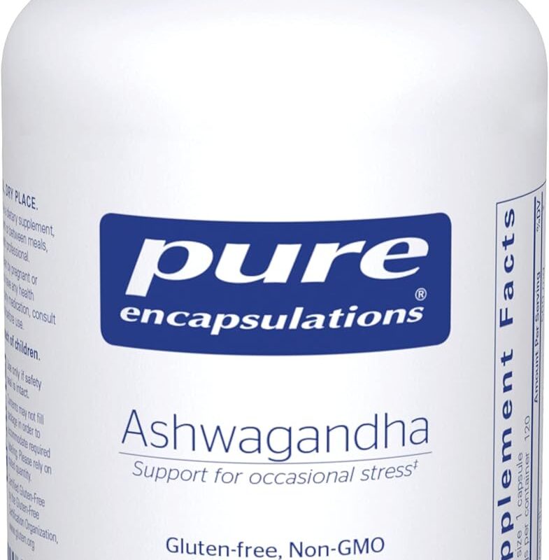 Pure Encapsulations Ashwagandha - 500 mg Ashwagandha Extract - Metabolism & Stress Support - Immune Support - GMO Free & Vegan - 120 Capsules