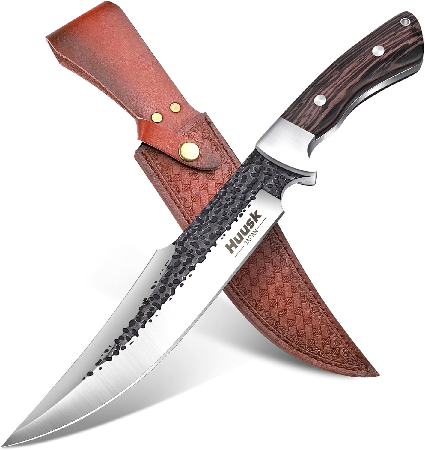 71Vfr6DS5gL._AC_SL1500_.jpg Huusk Fixed Blade Bowie Knife - 8" Hunting Knife with Sheath, Full Tang Survival Knives with Ergonomic Wood Handle, Outdoor Bushcraft Knives for Camping Hiking Fishing BBQ, Father's Day Gifts Box