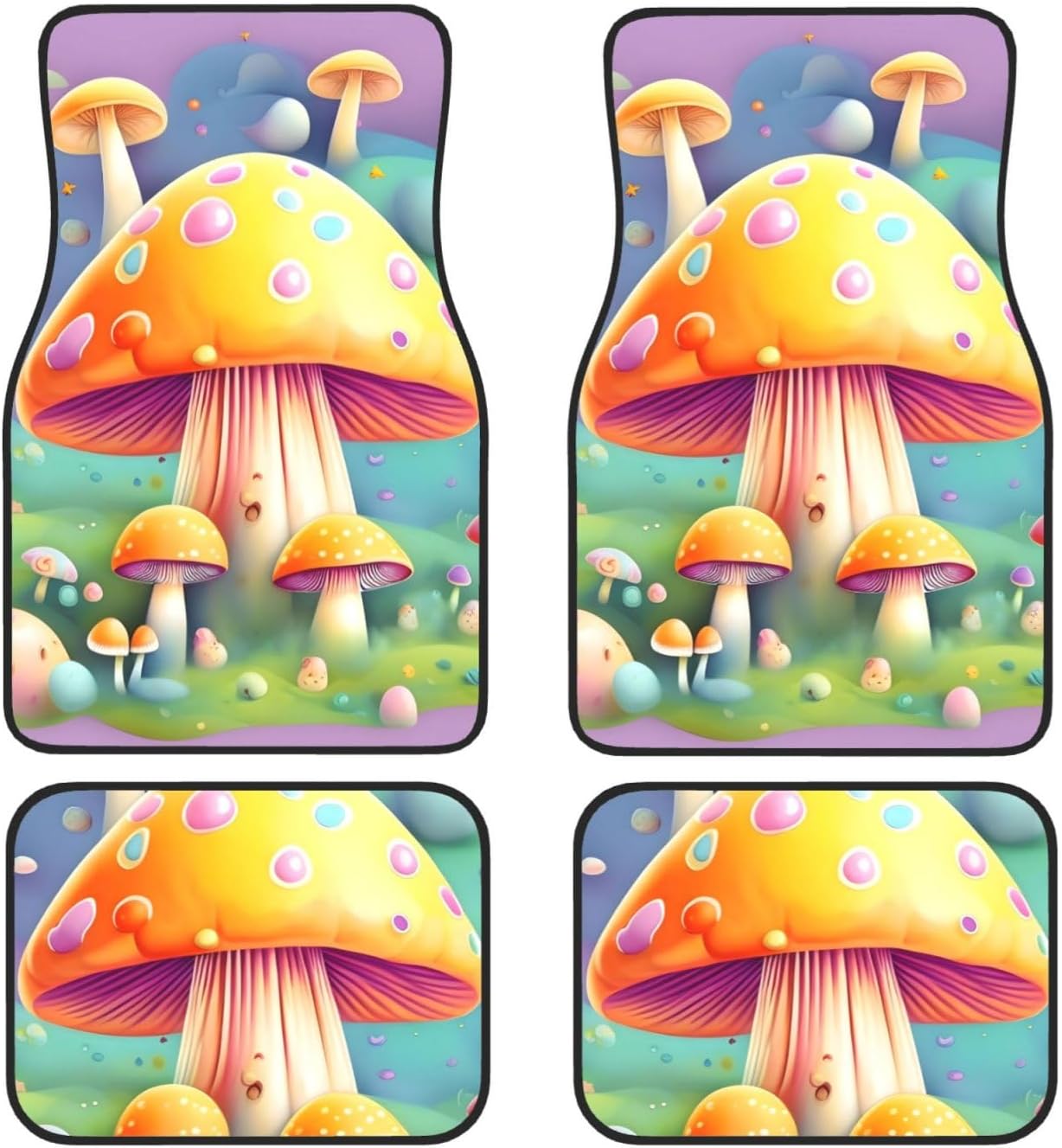 71WdMH0rqJL._AC_SL1500_.jpg Car Foot Mat Set of 4 Pieces All-Weather Neoprene Floor Mats for Cars Trucks SUVs Fantasy Dream Mushroom Prints