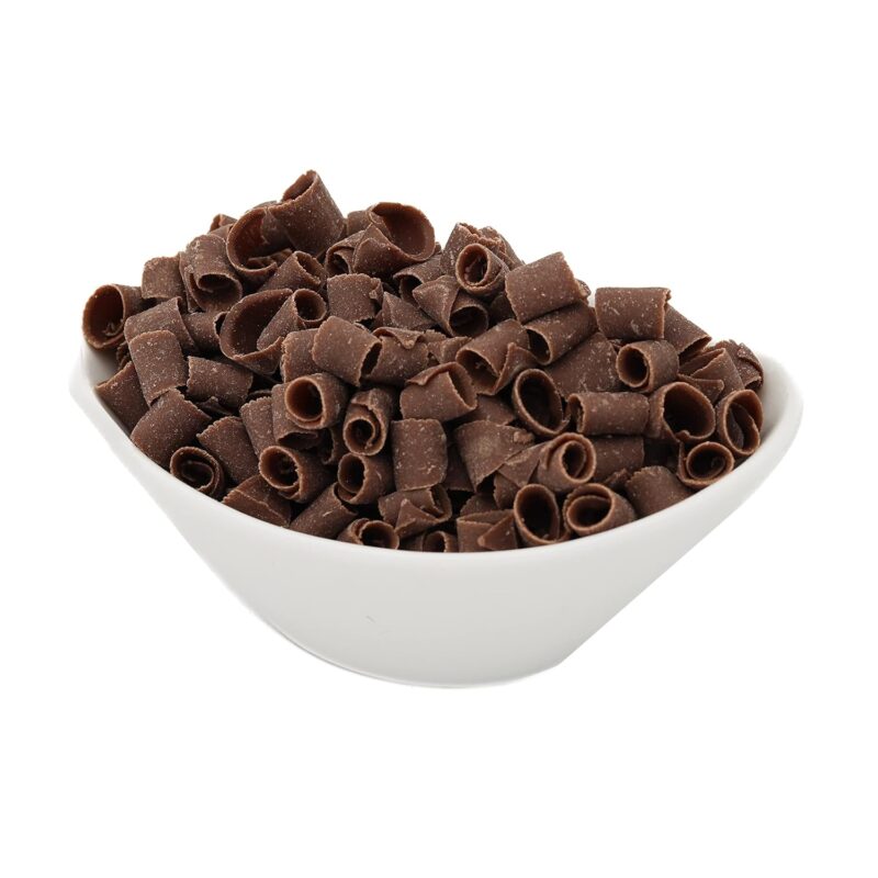 Milk Chocolate Decorating Curls, OliveNation Milk Chocolate Curls for Topping, Edible Decoration - 5 lbs