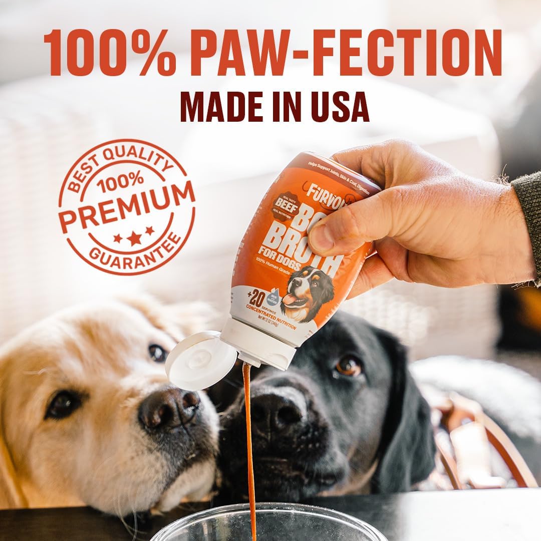 71bp0aD3NJL._AC_SL1080_.jpg Beef & Chicken Bone Broth Concentrate for Dogs - Collagen Protein Supplement for Digestion, Mobility, Coat, Immune System, Joints - Healthy Dog Food Topper - Human Grade (2pk, 60 Servings) - Image 7