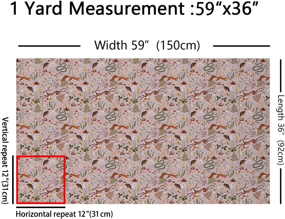 71fnSOzmAL._AC_SL1200_.jpg Cute Rabbit Cartoon Mushroom Owl Animal Decorative Fabric for Quilting, Sewing, DIY Upholstery, Pink, 5 Yards by The Yard - Image 2