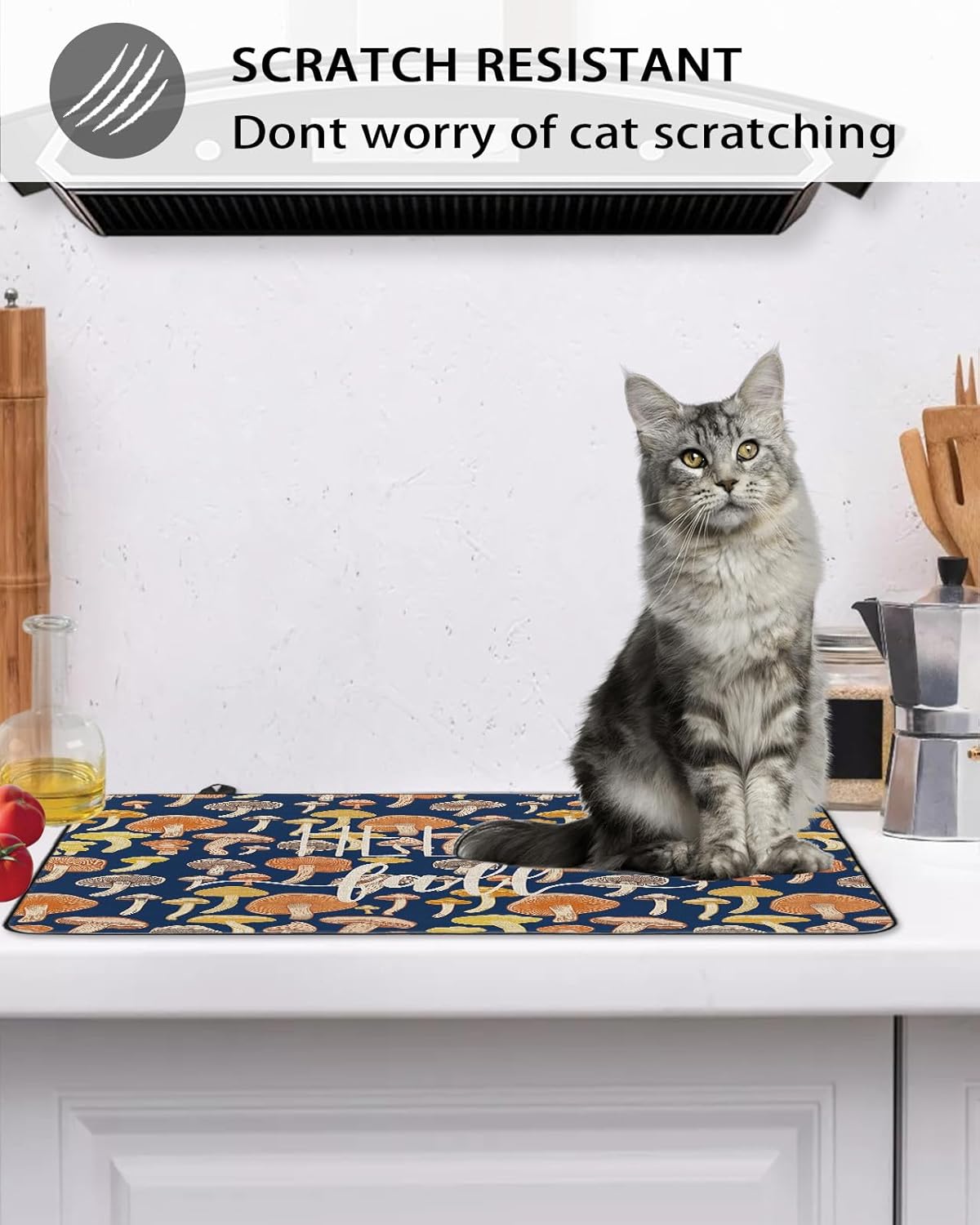 71jpOfkMkJL._AC_SL1500_.jpg Stove Top Cover, Hello Fall Thanksgiving Orange Yellow Mushroom Navy Blue Anti-Slip Heat Resistant Electric Stove Top Cover, Ceramic Glass Cooktop Protector Stove Covers for Flat Top Oven - Image 7