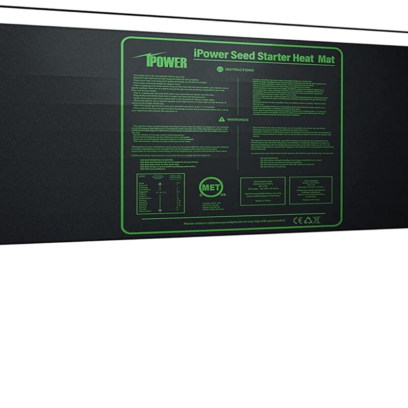 iPower GLHTMTCTRLHTMTL 48" x 20" Warm Hydroponic Seedling Heat Mat and Digital Thermostat Control Combo Set for Plant Germination, Black