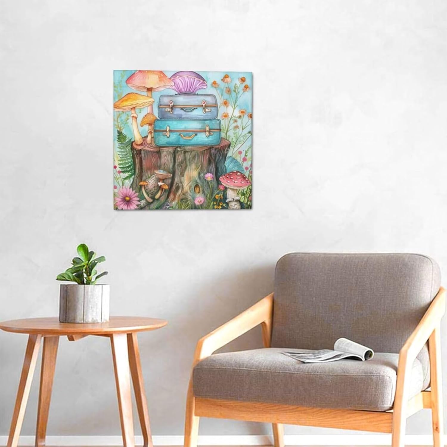 71meVHF2nLL._AC_SL1500_.jpg Colourful Mushrooms Paint by Numbers for Adults Beginners,DIY Adult Paint by Number Kits On Canvas with Frame,Acrylic Paint by Numbers Kits Hobby Easy Crafts Art,Wall Art Home Decor 20x20 inch FA-746 - Image 4