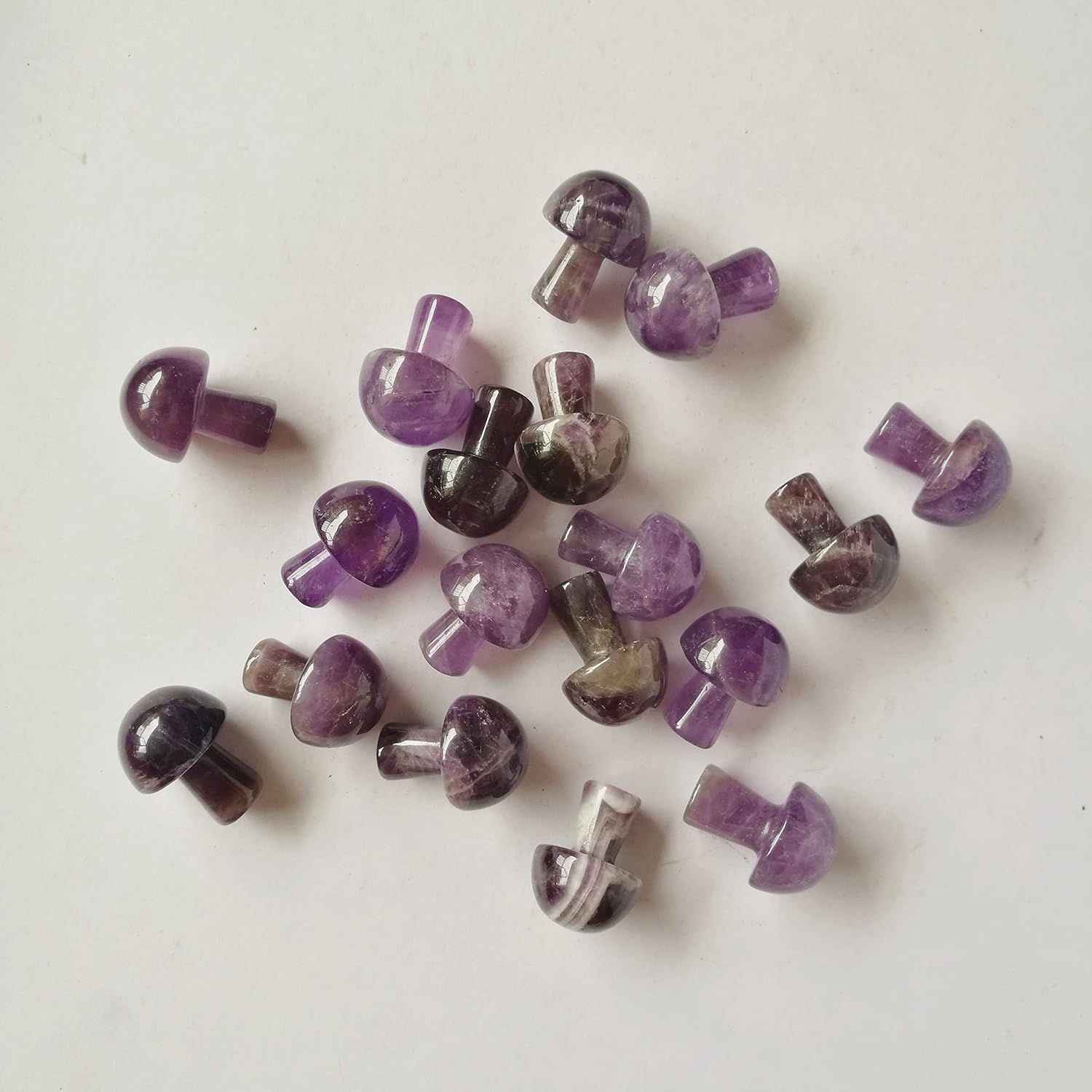 71pADXxPUyL._AC_SL1500_.jpg 7 Pcs Amethyst Mini Hand Carved Gemstone Mushrooms Crafts Healing Chakra Decor Statue,Mushroom Crafts for Healing Chakra Reiki Balancing Home Decoration - Image 5