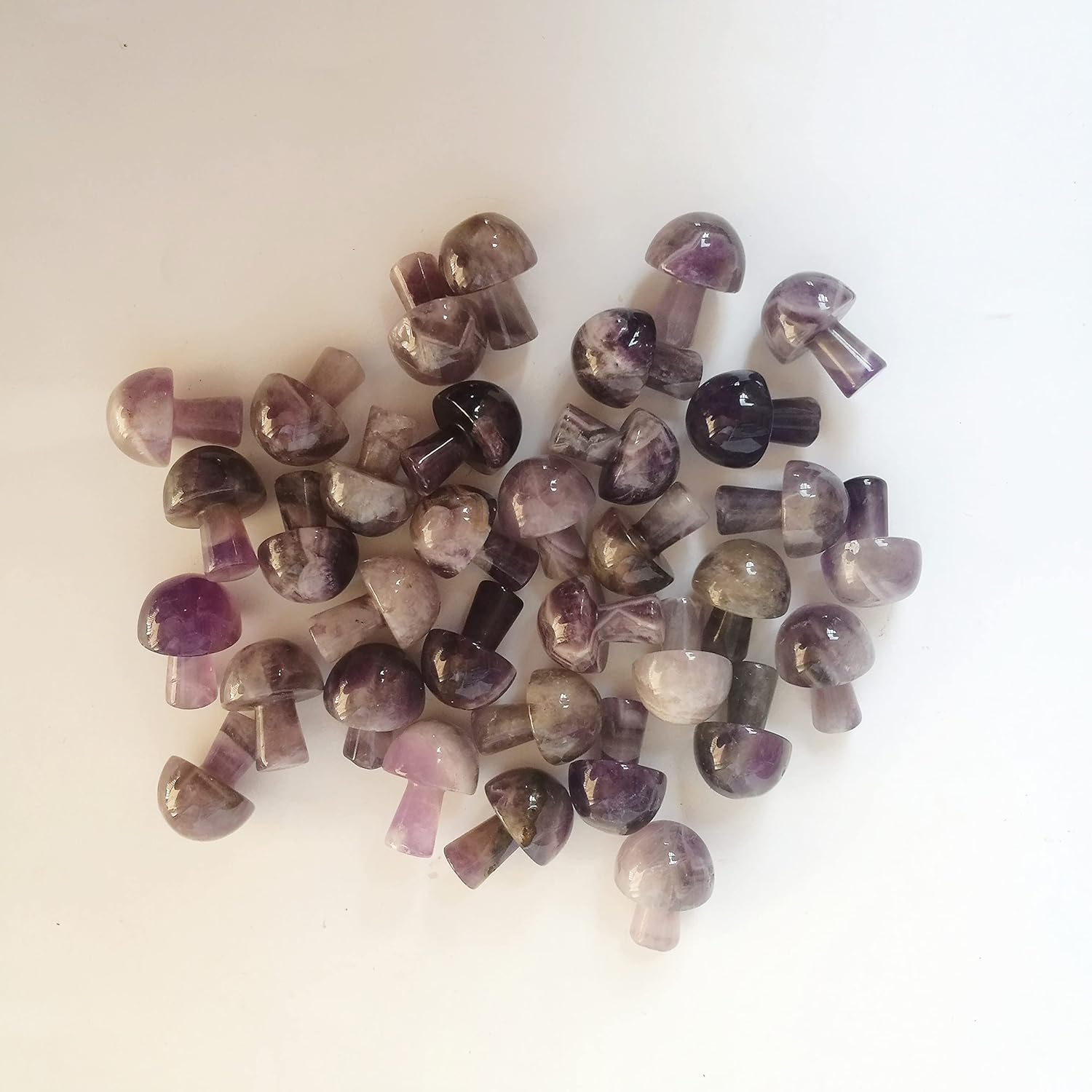 71q-2mQ0I8L._AC_SL1500_.jpg 7 Pcs Amethyst Mini Hand Carved Gemstone Mushrooms Crafts Healing Chakra Decor Statue,Mushroom Crafts for Healing Chakra Reiki Balancing Home Decoration - Image 6