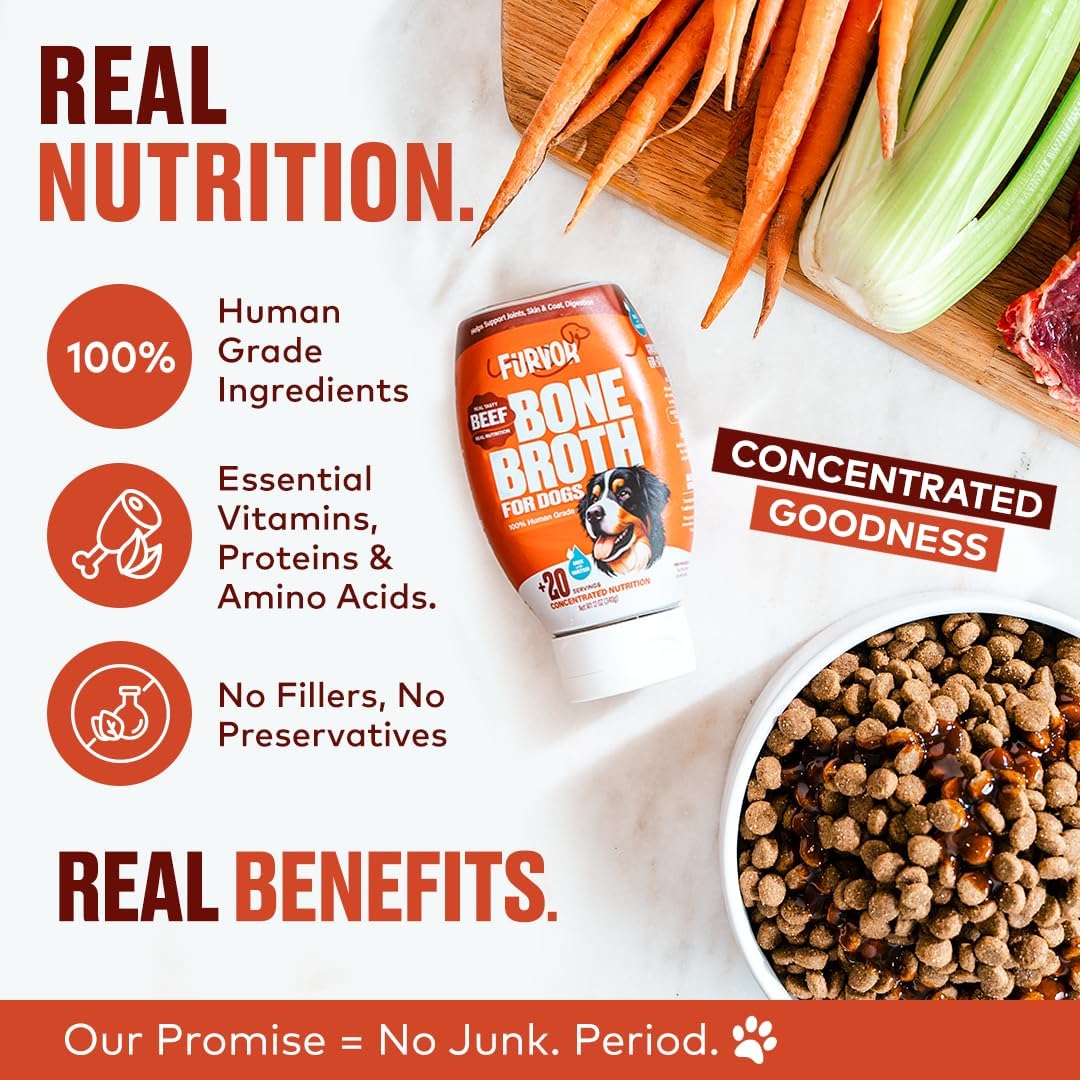 71te0KY4v1L._AC_SL1080_.jpg Beef & Chicken Bone Broth Concentrate for Dogs - Collagen Protein Supplement for Digestion, Mobility, Coat, Immune System, Joints - Healthy Dog Food Topper - Human Grade (2pk, 60 Servings) - Image 4