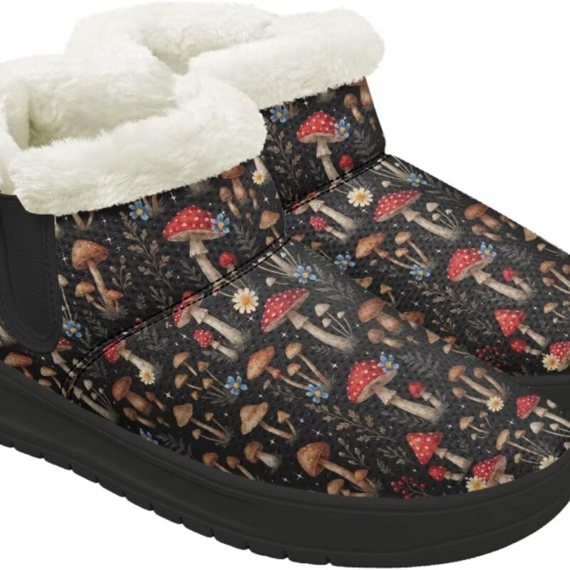 Women's Snow Boots Ankle Support Sneakers with Thickened Sole Outdoor Warm Flat Shoes