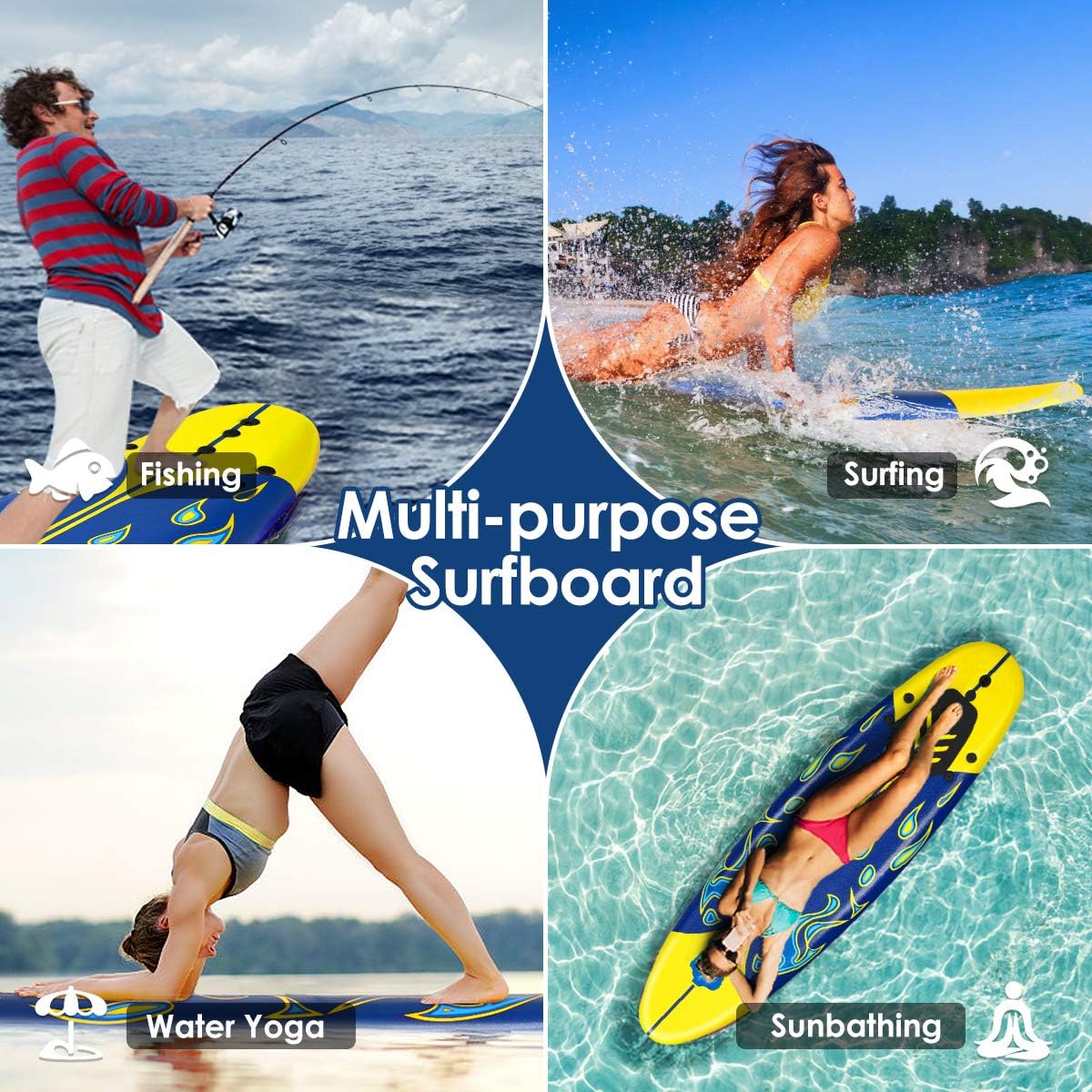 71uouqAt72L._AC_SL1200_.jpg Giantex Surfboard, 6 Ft Stand Up Surfing Board with 3 Detachable Fins, Safety Leash, Non-Slip Lightweight Foam Surfboard for Kids, Teenager, Youth - Image 6