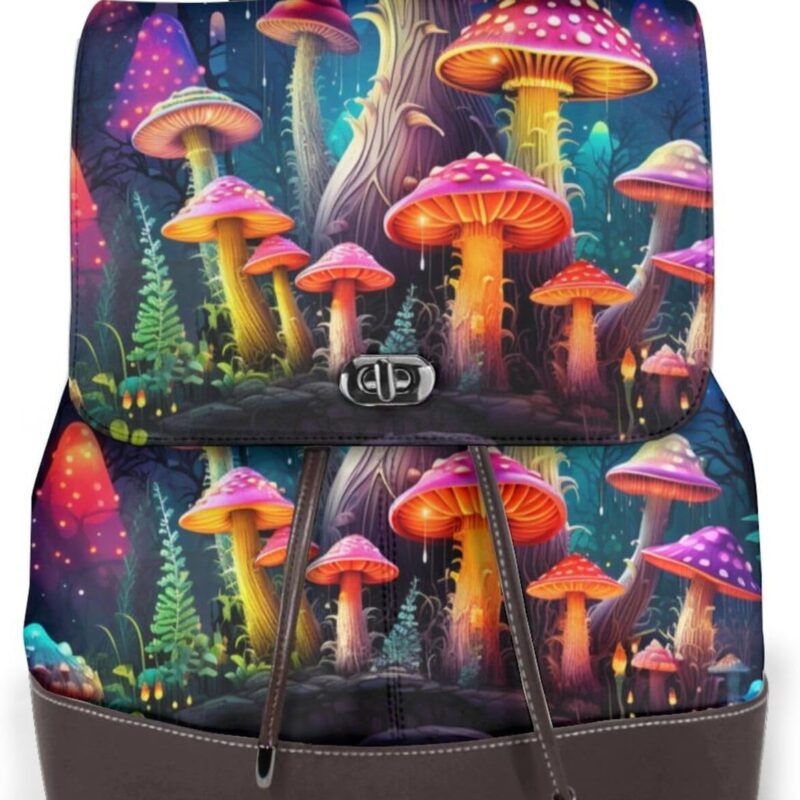 Mt Mushroom Leather Backpack for Women â€“ A Mini Backpack Perfect For Travel, Work, And Daily Use