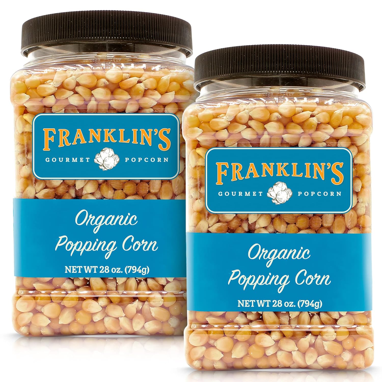 81BtH29I2hL._SL1500_.jpg Franklin’s Gourmet Popcorn Organic Popcorn Kernels for Popping - 28oz Tub Pack of 2 - Made in USA, Non-GMO & All-Natural - Old Fashioned Unpopped Popcorn Kernels for Popcorn Machine
