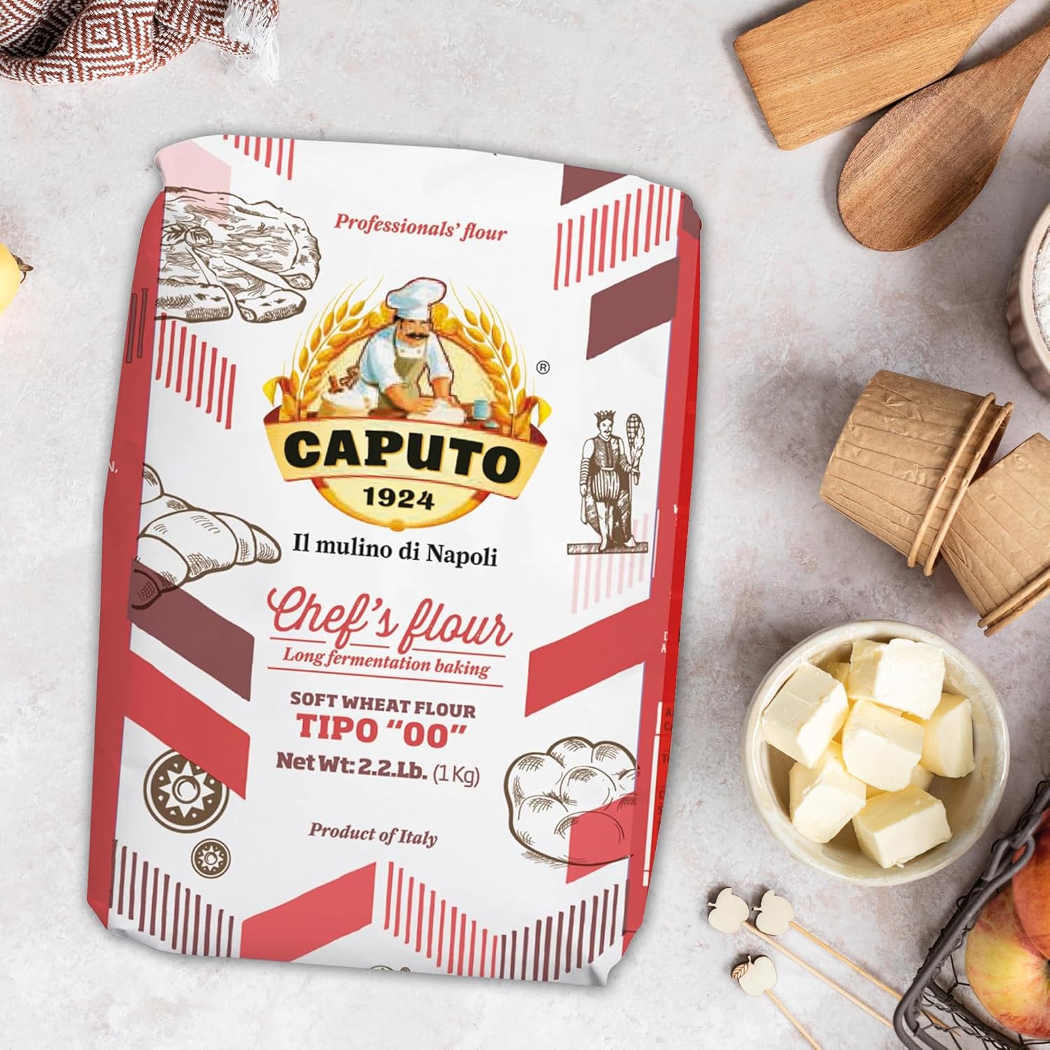 81LWcNZ-knL._SL1500_.jpg Antimo Caputo Chefs Flour, Italian Double Zero 00, Soft Wheat for Pizza Dough, Bread, & Pasta, 2.2 Pound (Pack of 10) - Image 3