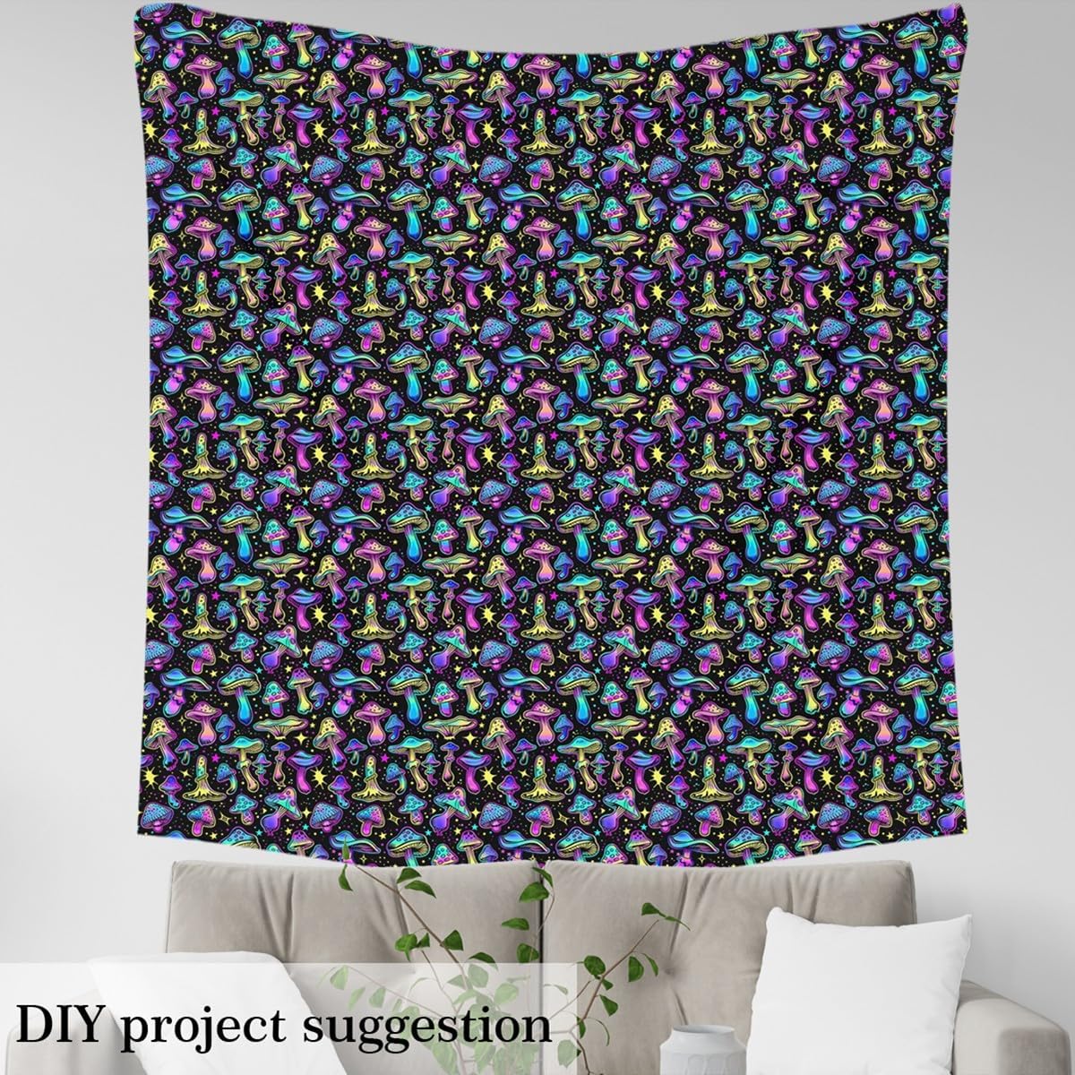 81UJ75qPn7L._AC_SL1200_.jpg Feelyou Mushroom Fabric by The Yard 10 Yards Colorful Mushrooms Decorative Waterproof Outdoor Fabric Kawaii Fungus Upholstery Fabric for Chairs Wild Mushroom Nature Theme DIY Reupholstery Fabric - Image 3